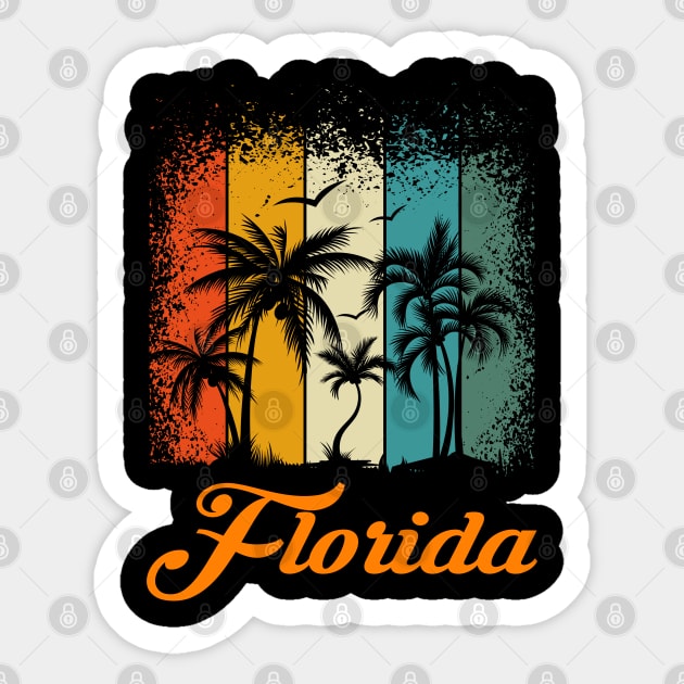 Florida Lover Reto Vintage Sticker by UranusArts